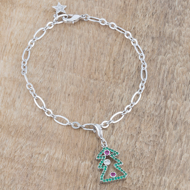 Christmas Tree Holiday Charm Bracelet