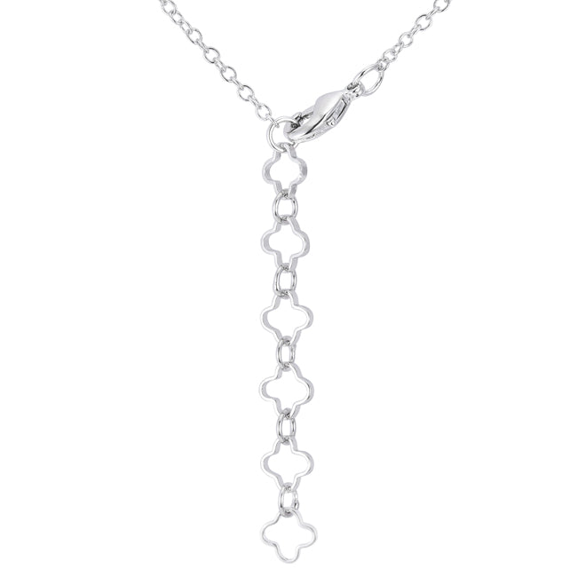 Rhodium Necklace with Floral Links