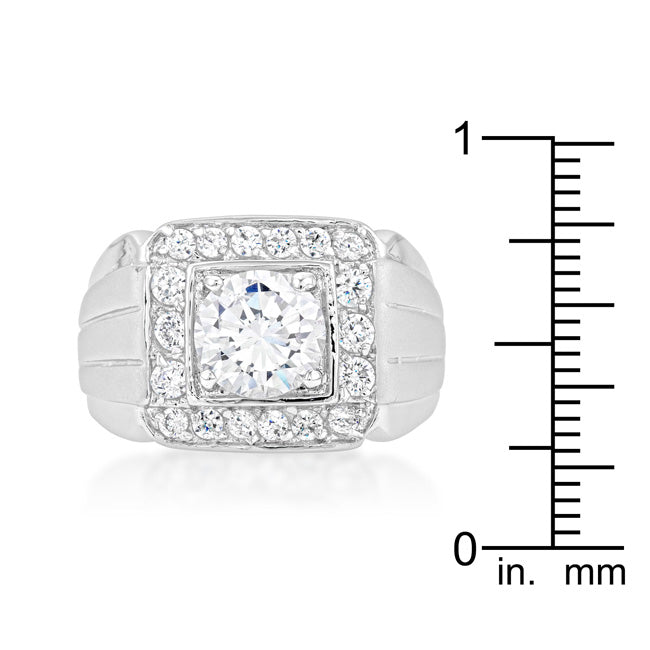 Mens Two-tone Finish Cubic Zirconia Ring