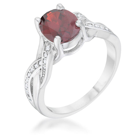 Justine Garnet Classic Oval Ring