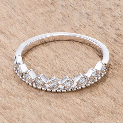 Rhodium Plated Mini Crown Band